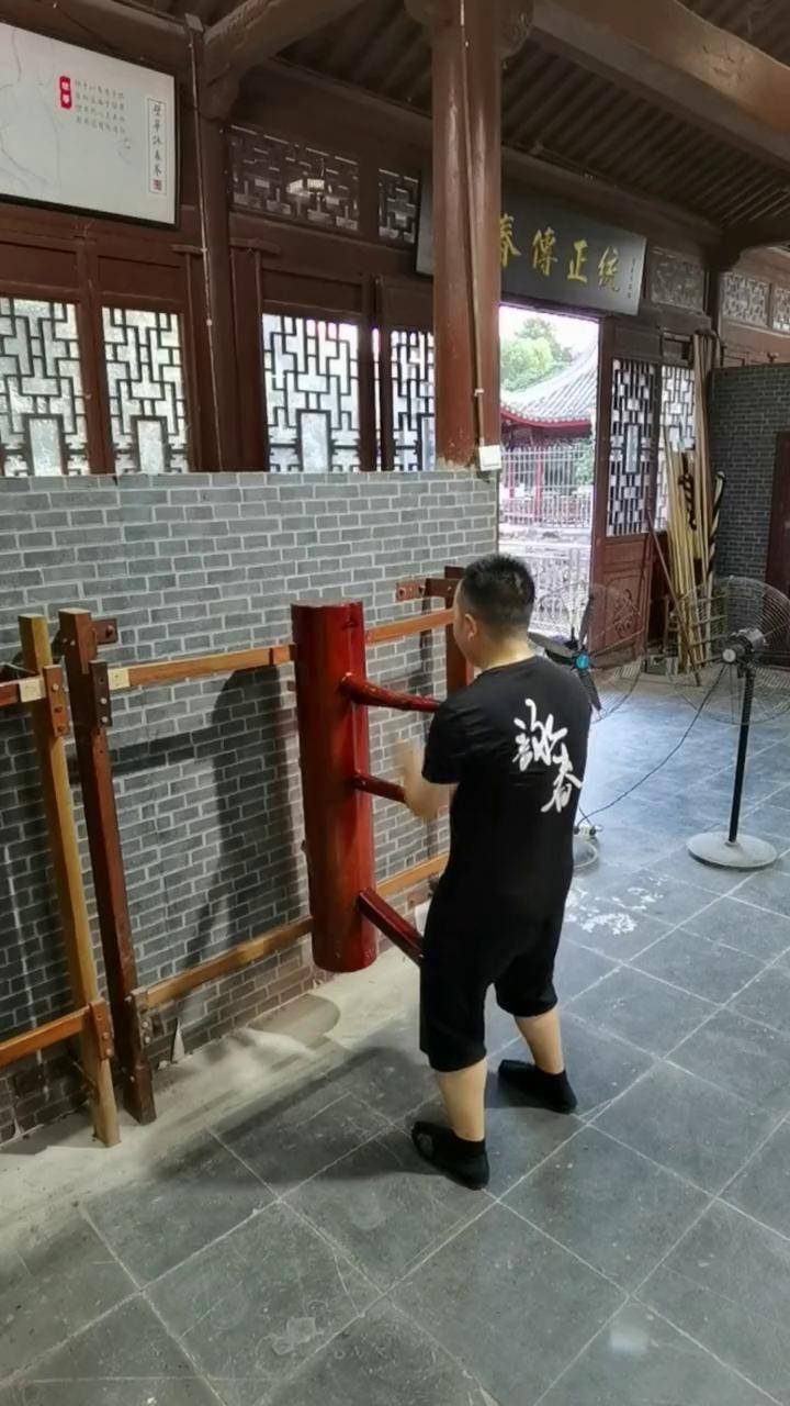 广信区咏春拳协会108式木人桩法演示咏春拳 木人桩 江西上饶