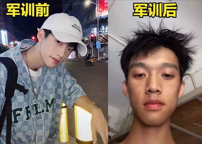 "儿子都晒分层了",大学生军训前后对比照,家长吐槽笑不活了