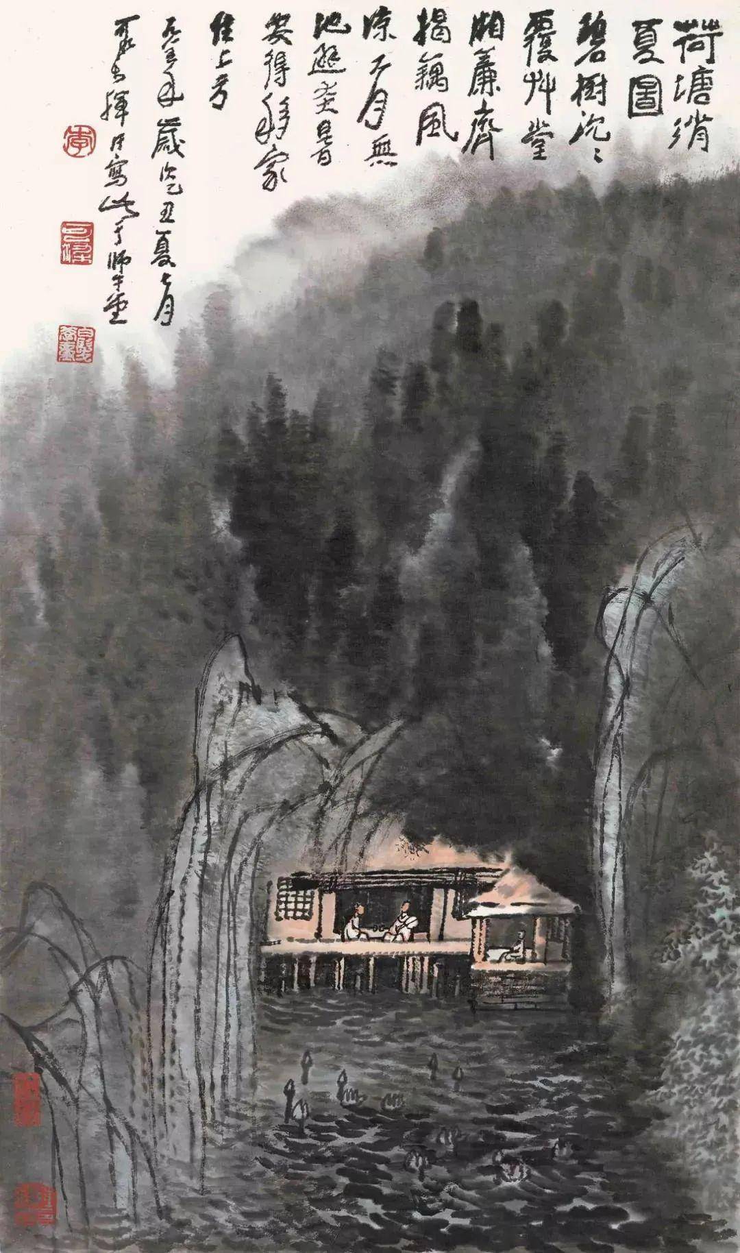 李可染晚年的山水画,雄浑博大,厚重崇高