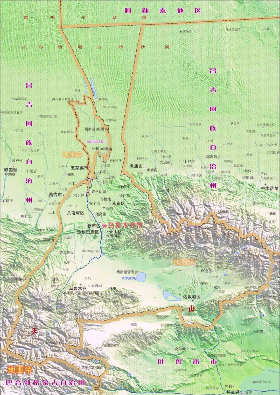 吐鲁番盆地 地形图图片