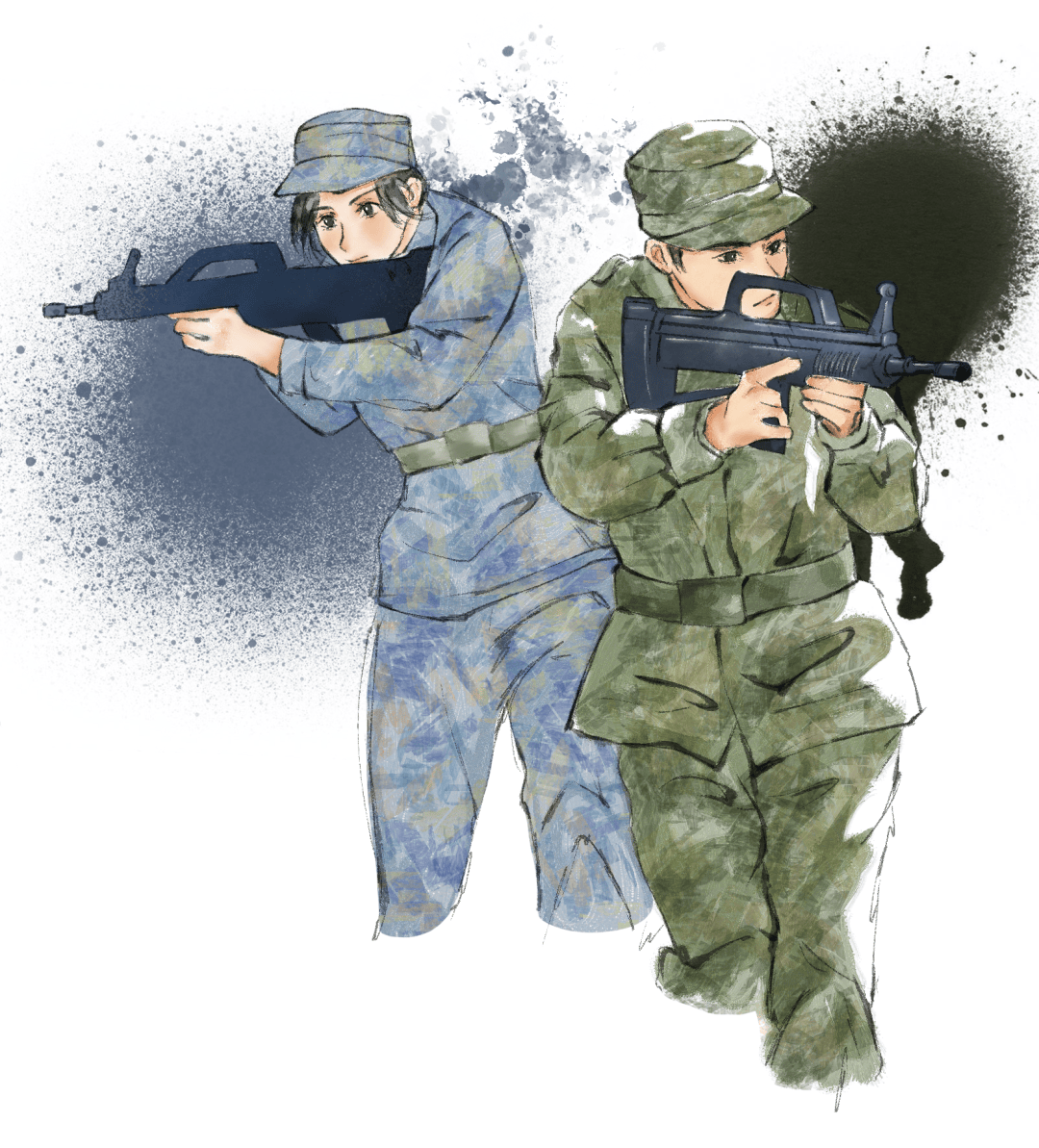 军训中的笔墨丹青