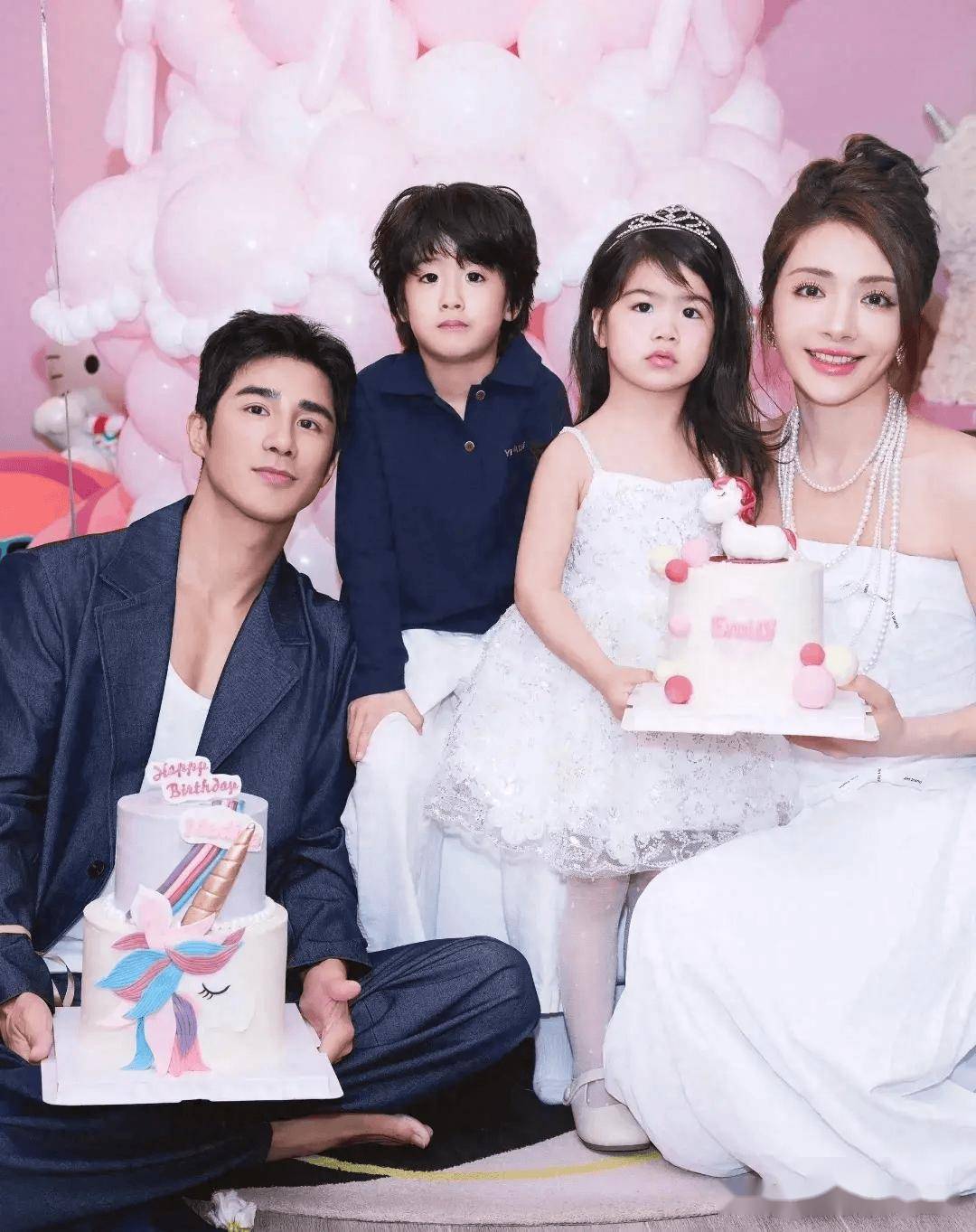 姜潮为妻女庆生,麦迪娜美貌不像37岁,3岁女儿长睫毛颜值超高