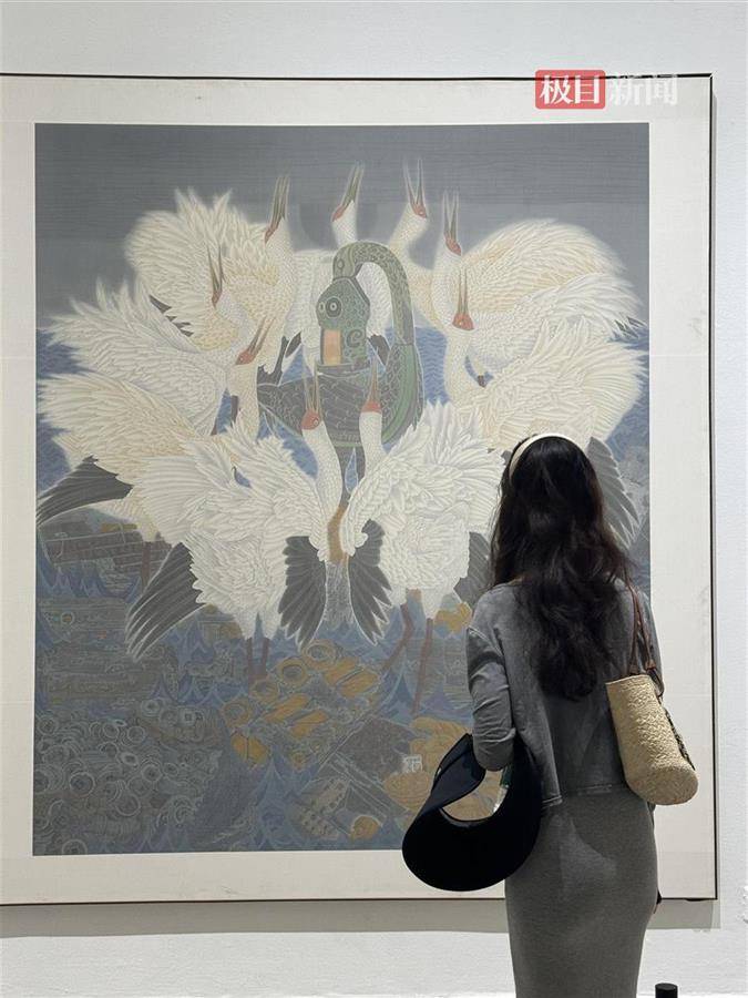 王筱丽,王筱燕的作品《邦畿千里·正月正》,用团块和线条构成