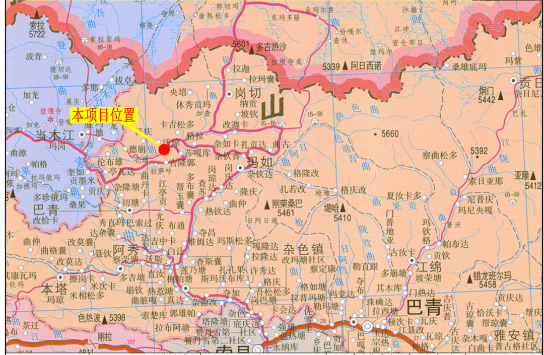 线至德崩村等8个项目公路改建工程位于西藏自治区那曲市巴青县境内,总