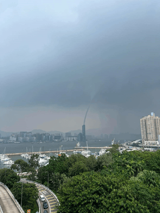 香港天文台：维多利亚港附近出现水龙卷，系1959年开始接获报告以来首次