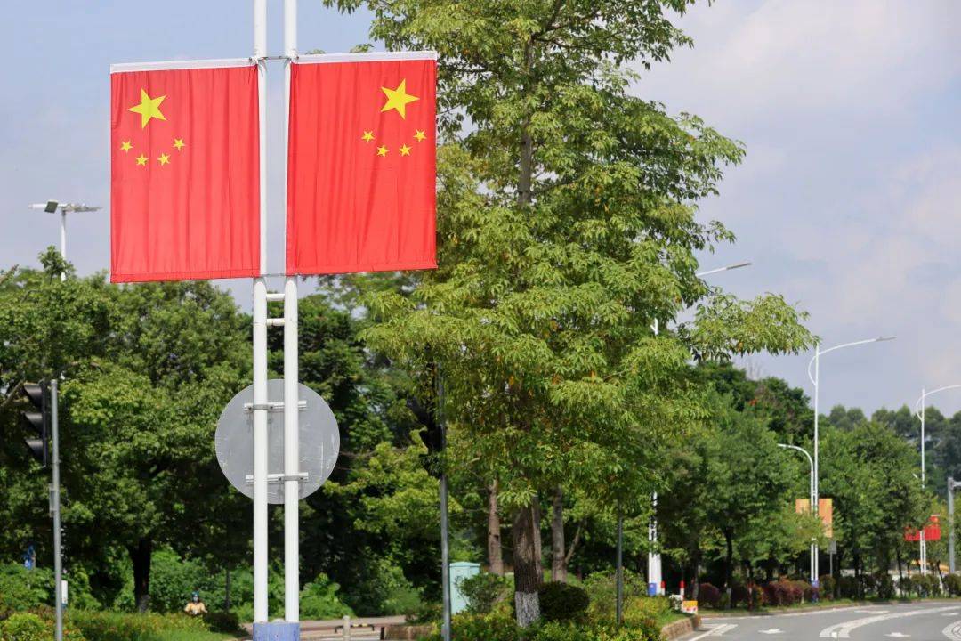 视觉增城 | 国旗飘扬迎国庆,增城处处洋溢"中国红"!