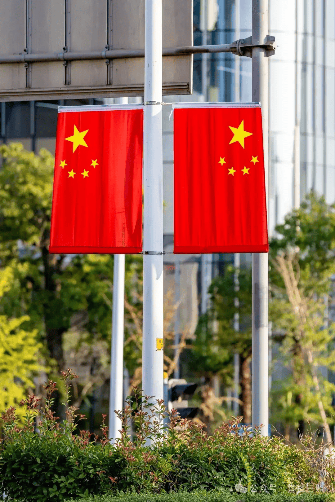 中国红"装点了城市的风景更点亮了人们心中的热情饱含着人们对祖国的