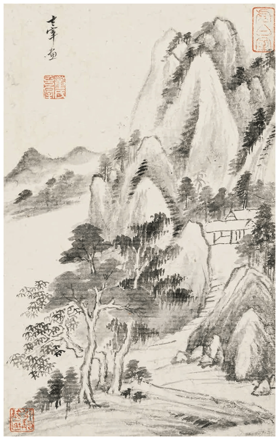 山水树石,烟云流润:董其昌山水画谱