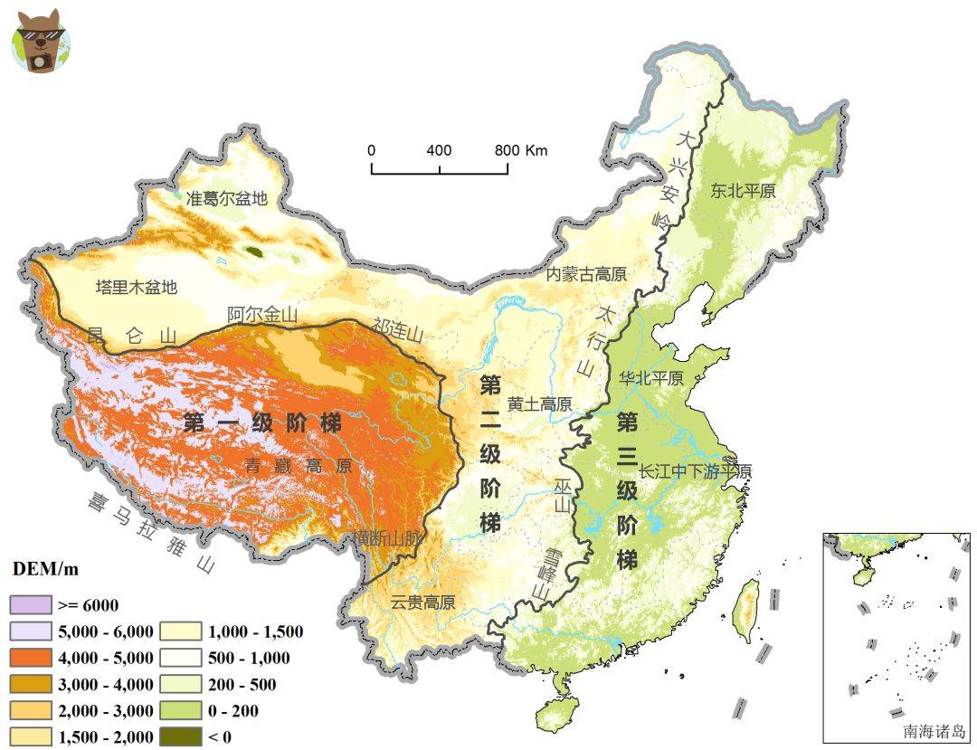 中国三大山脉分布图图片