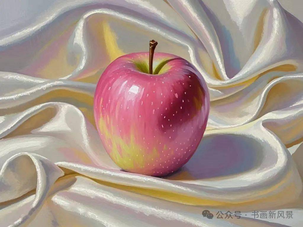 油画:一组羞答答的红苹果