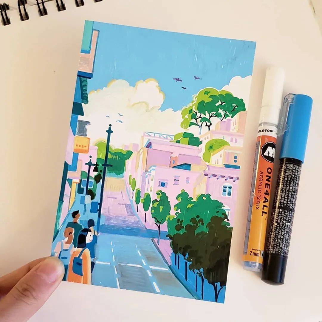 画了1000张明信片!