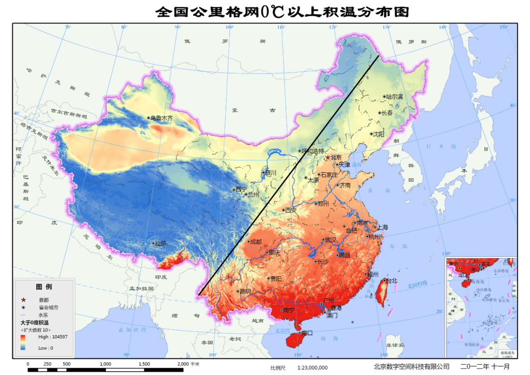 中国地图400mm降水量线图片