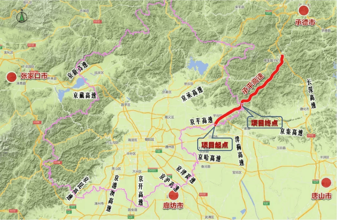 承平高速公路工程示意图首都地区环线高速公路承平段是国道g95首都