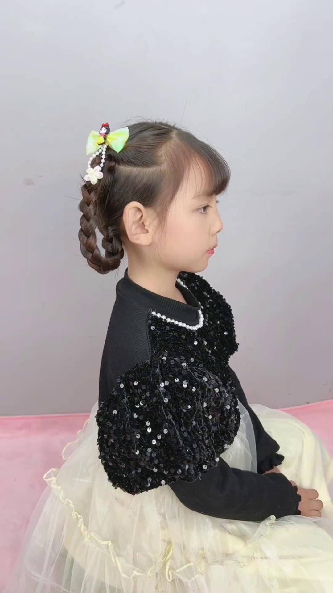 儿童编发 头饰发饰 编发教程 白雪公主