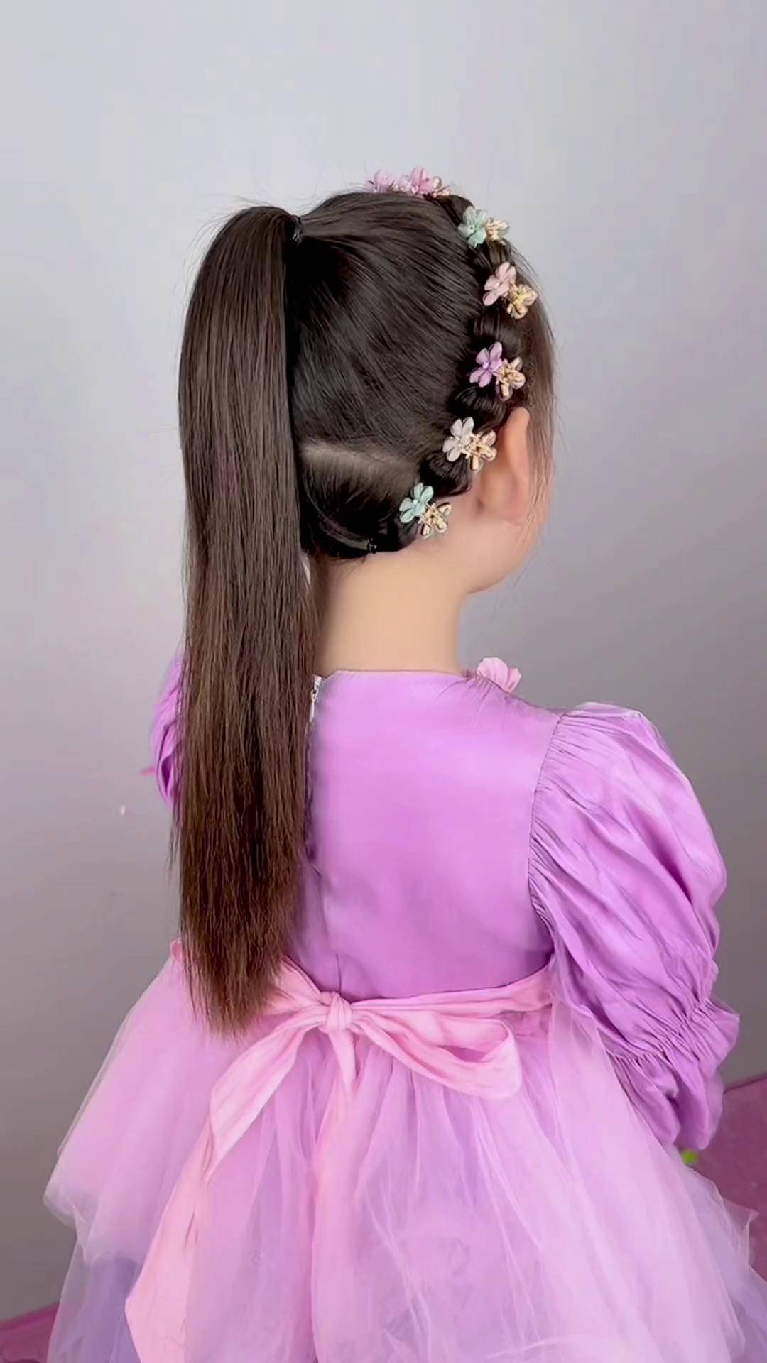 花仙子高马尾儿童编发编发教程高马尾