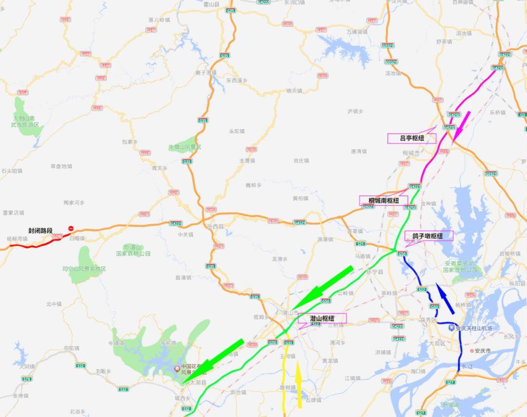 大型客车不推荐)(1)英山方向行驶至大别山南收费站下高速,沿g318国道
