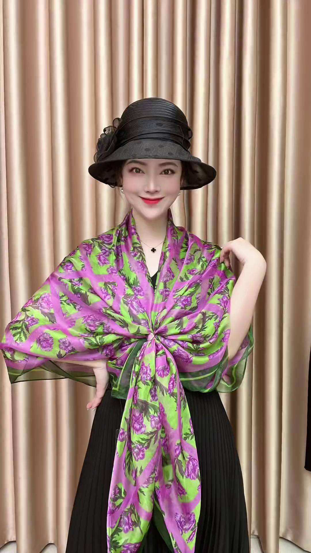 创作灵感这么好看的纱巾防晒衣系法学起来哦丝巾新花样面料柔软舒适