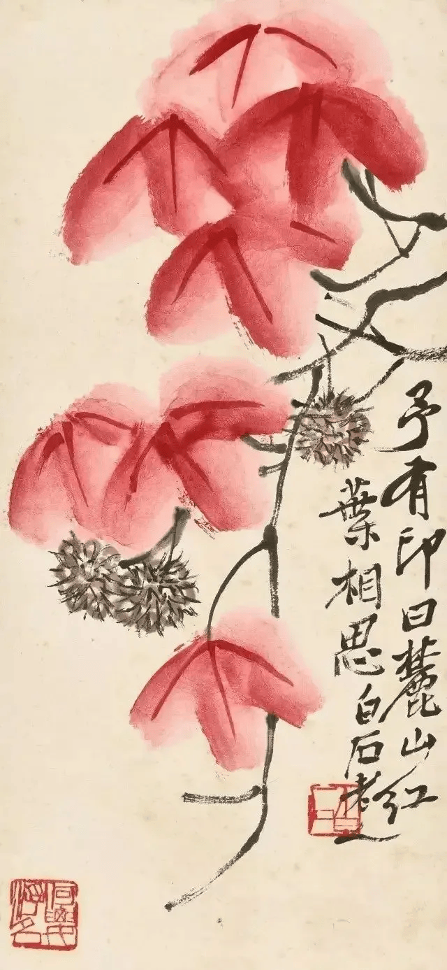 齐白石画笔下的秋色,热烈浪漫!