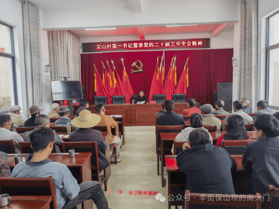 2024年10月23日,辛街乡尖山村驻村第一书记在尖山村大会议室以"学习