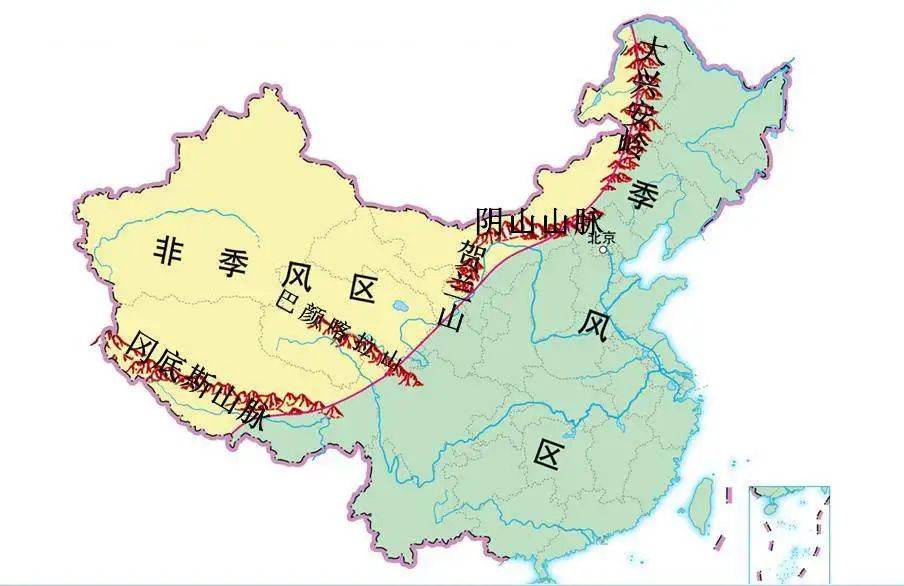 贺兰山与阴山,祁连山,巴颜喀拉山,冈底斯山还一同构成了200毫米等降水