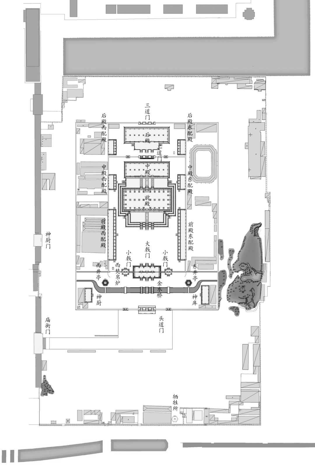 岳王庙平面图图片