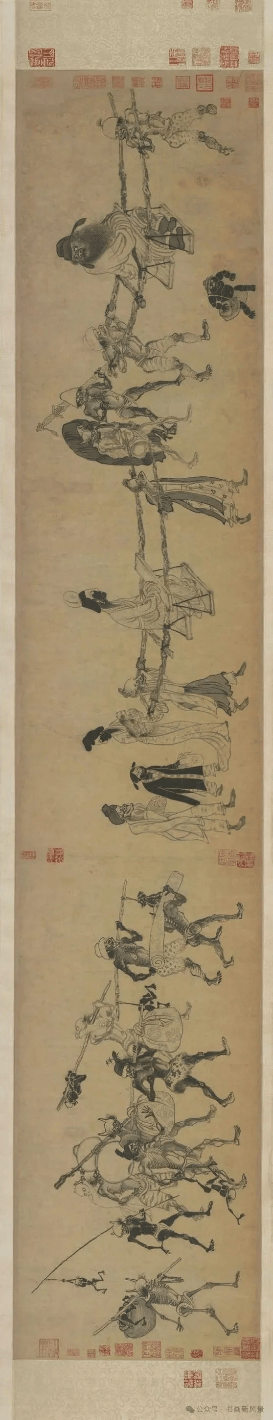 宋 龚开 《中山出游图》,造型夸张变异,笔法道劲洒脱