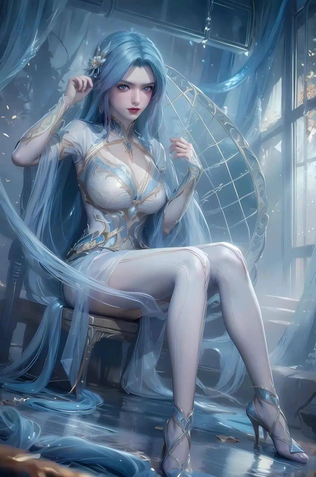 《斗罗大陆》王秋儿壁纸:白丝长腿臀部挺翘