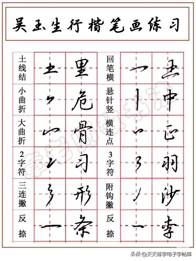 干货!吴玉生行楷笔画、偏旁解析及例字练字帖_书法_特点_字形
