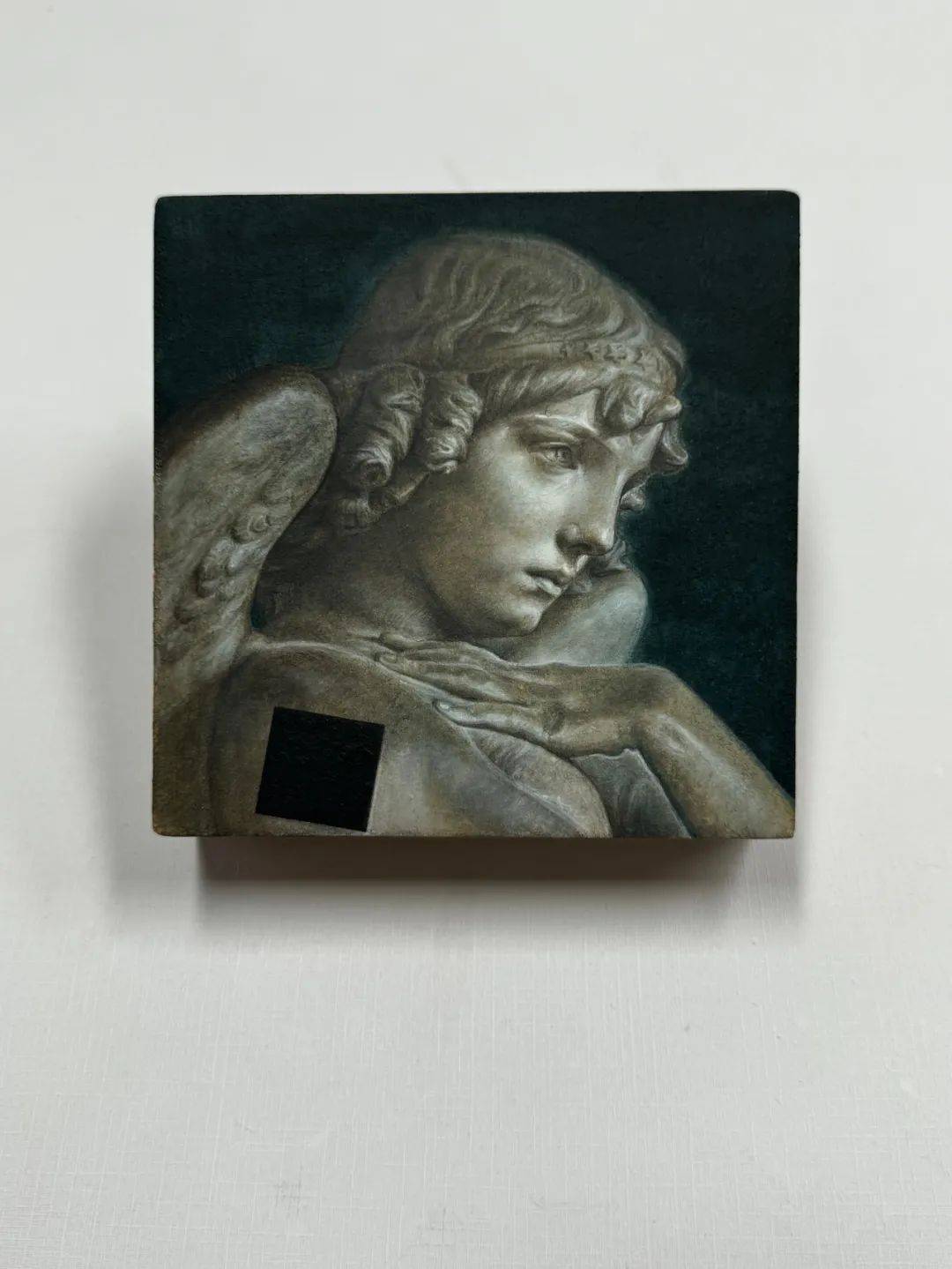 天使与马列维奇木板丙烯12x12cm 2025维鲁斯与划痕木板丙烯10x10cm