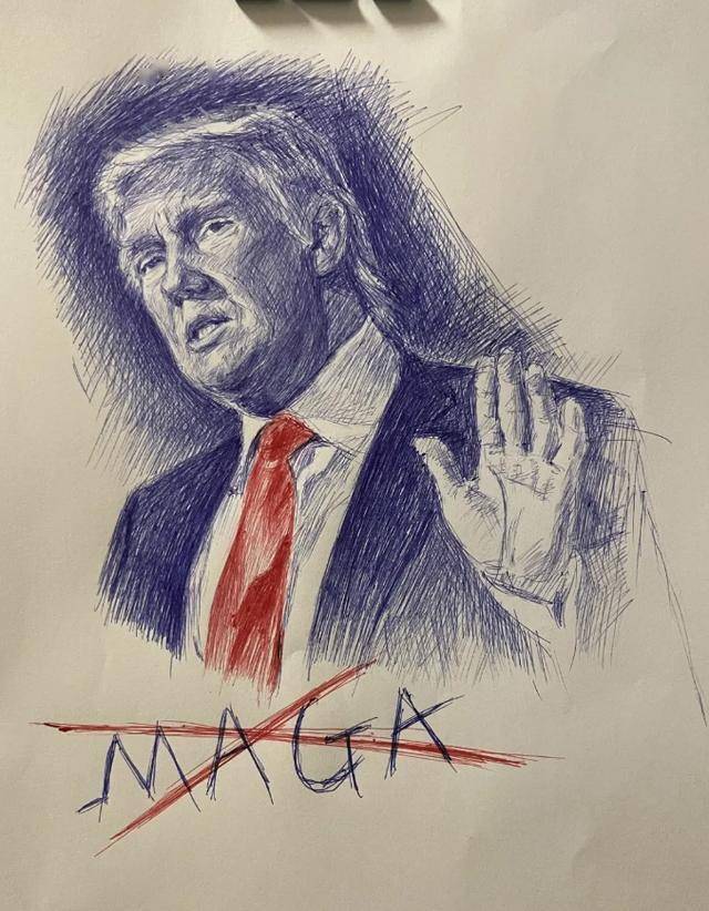 素描下的特朗普