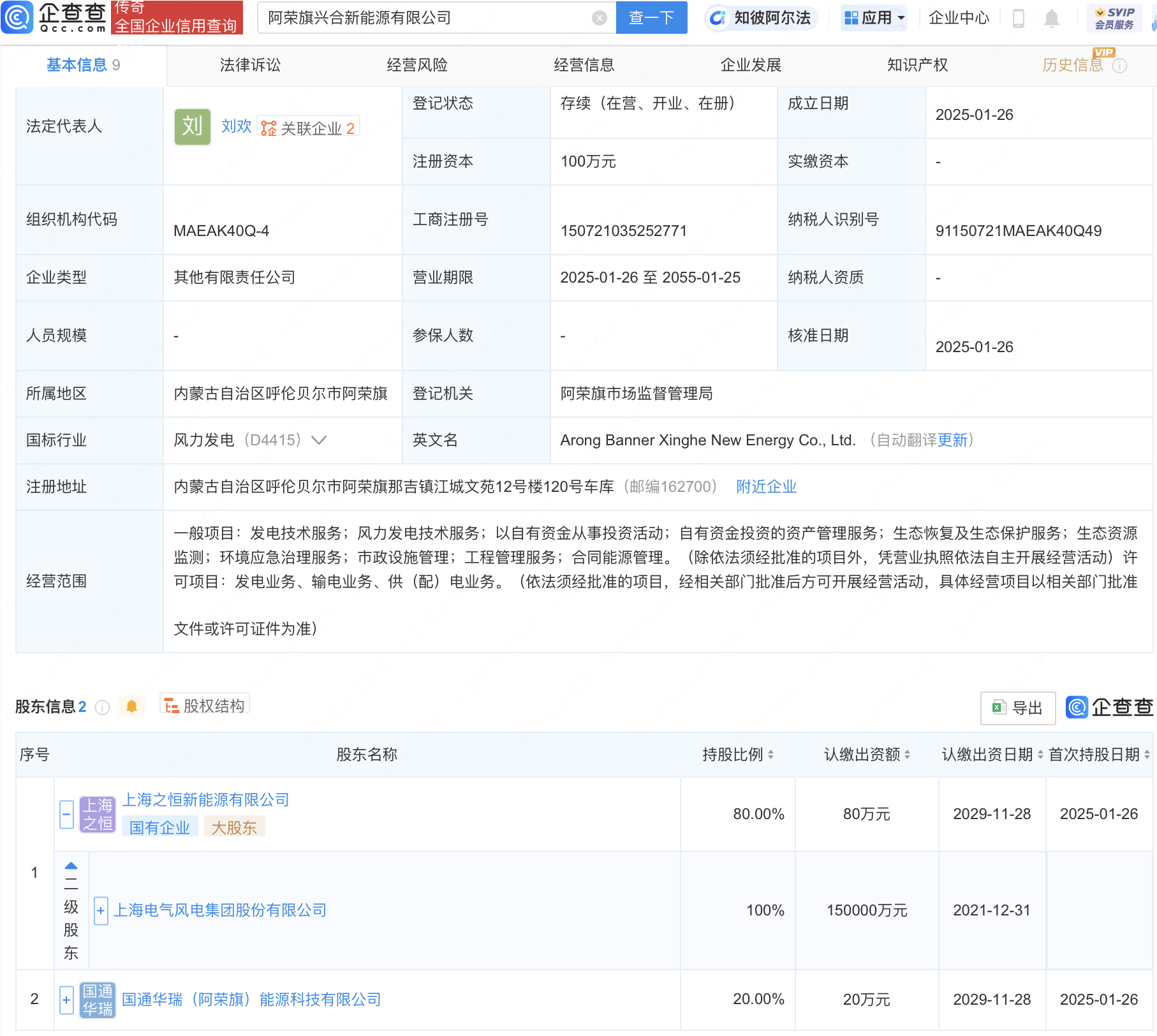 电气风电等成立新公司，含生态恢复业务