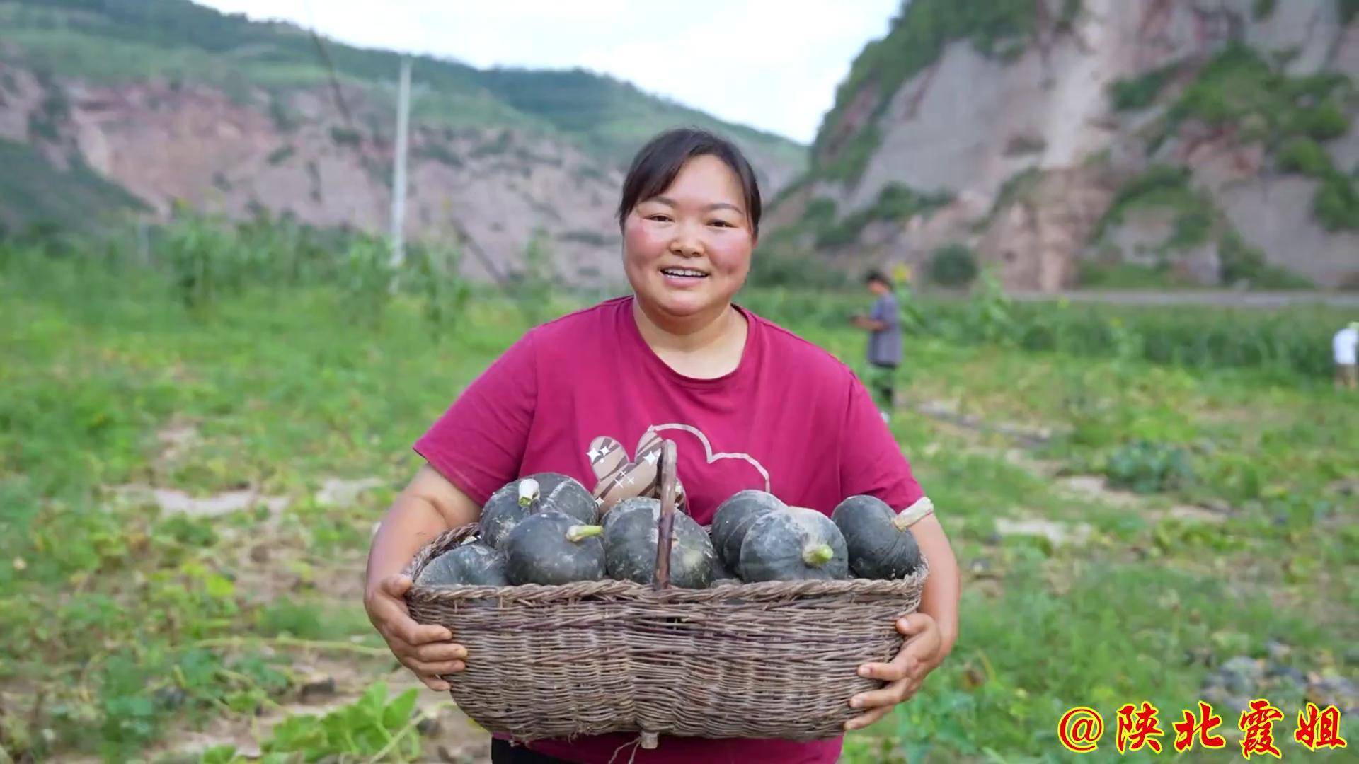 农村地里南瓜太多,霞姐摘回家和猪肉一起炖着吃,简直太下饭了 南瓜 我