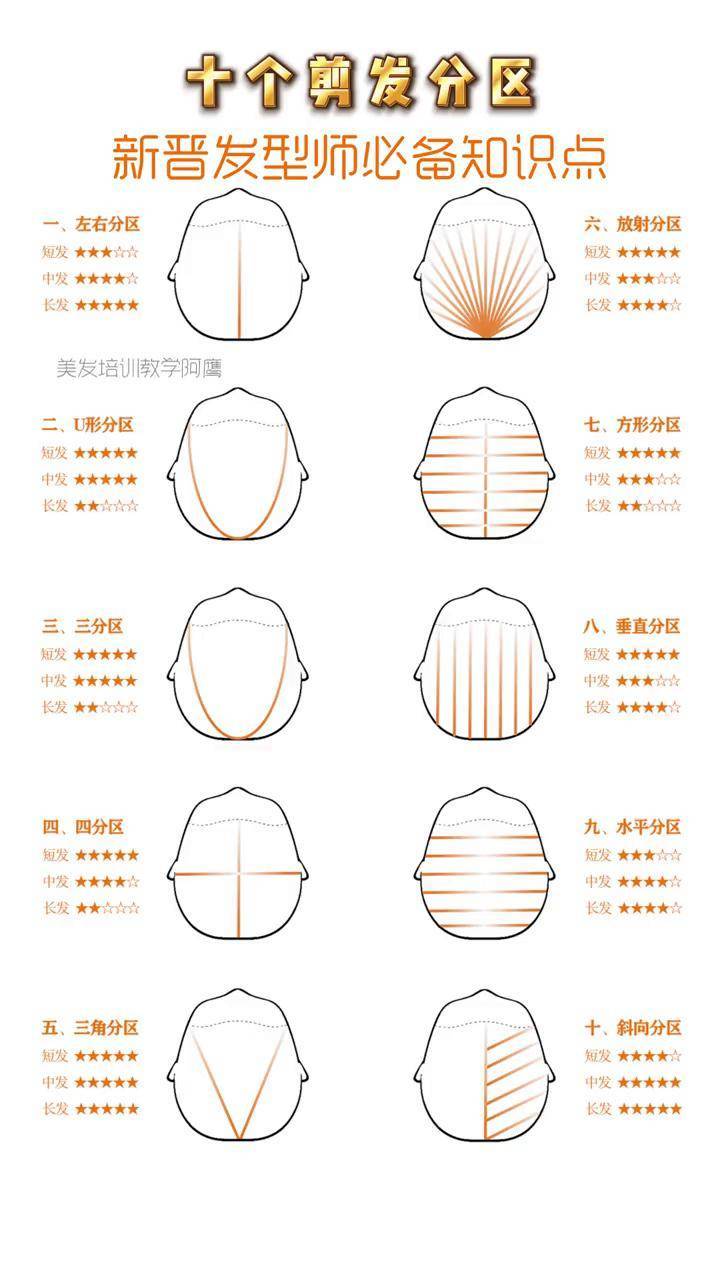 贵阳西沐美发学校教学十个剪发分区