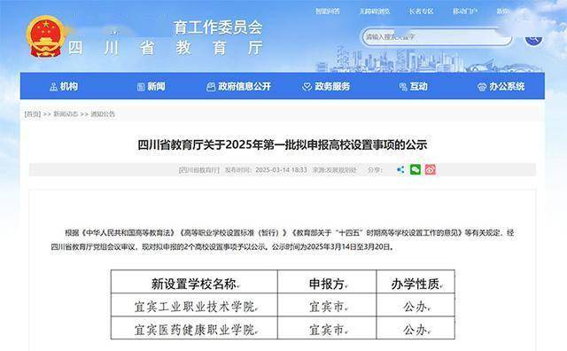 公示！四川拟增加两所公办大学 