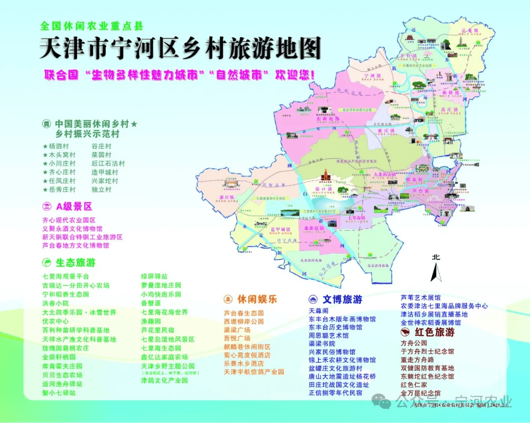 天津市宁河区农业农村委员会正式制发《天津市宁河区乡村旅游地图》