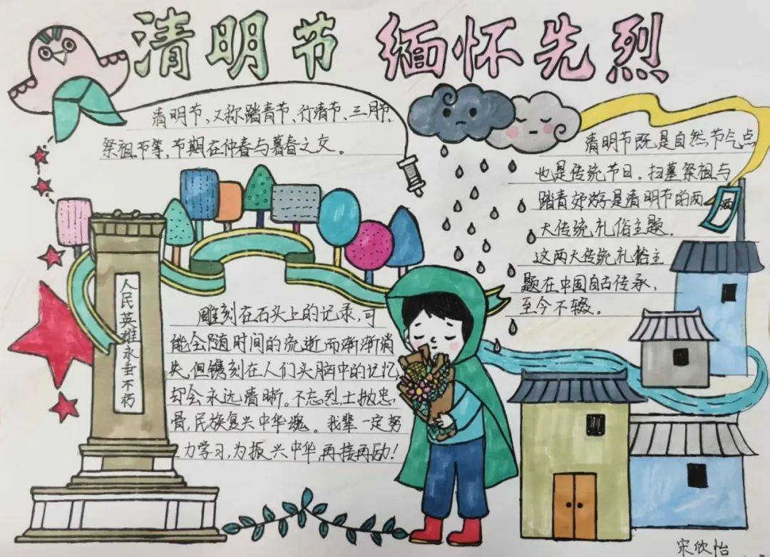 —青岛市教科院附属学校开展清明节主题手抄报
