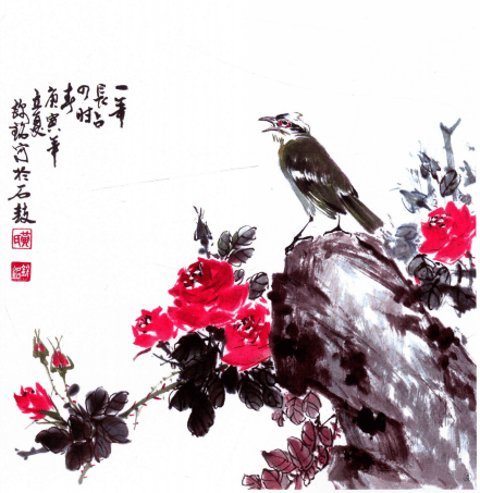 中国画技法：写意白头翁画法（白头翁怎么画简单手绘）