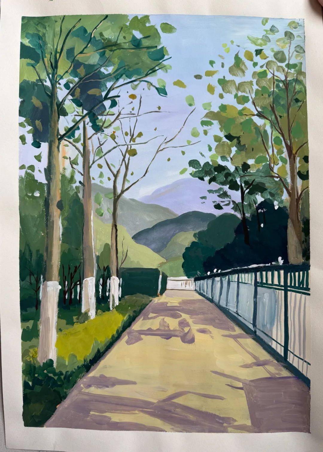 妙笔绘春色丹青续华章安居育才美术教师校园一角色彩风景主题写生活动