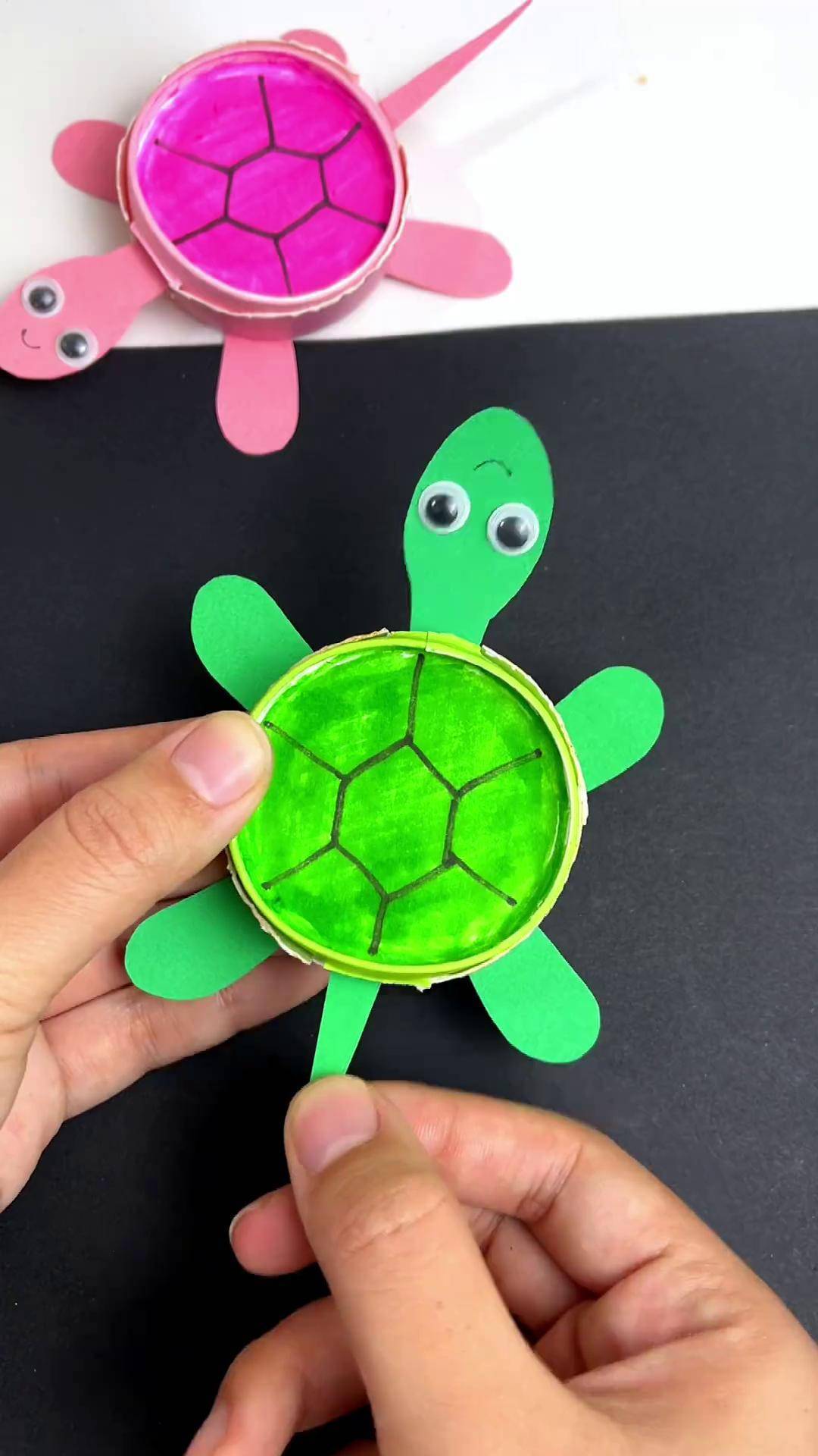 一起来用纸杯做一只可爱的小乌龟,这也太可爱啦亲子手工 幼儿手工自制