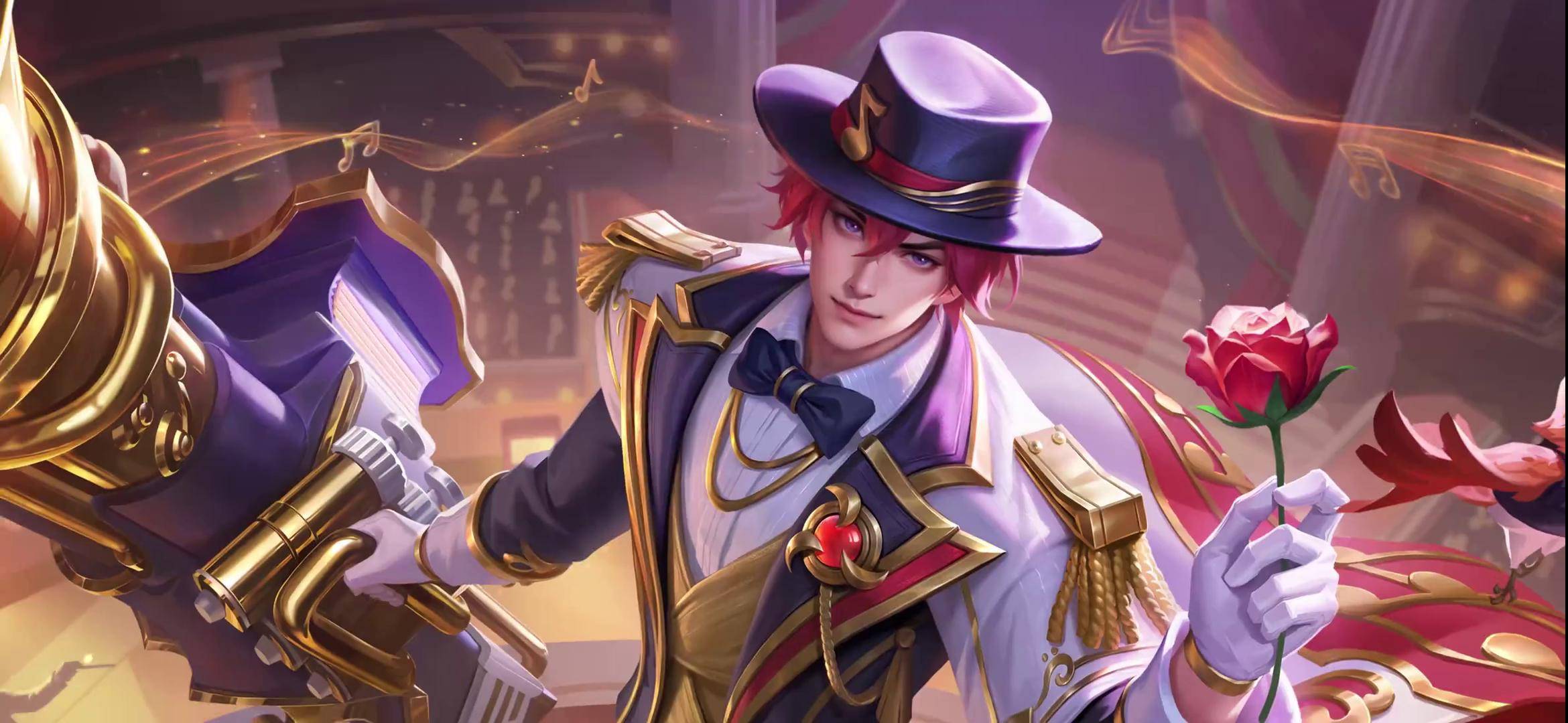 刘备浪漫序章皮肤 刘备身着古典交响乐燕尾服,在舞台之上优雅登场