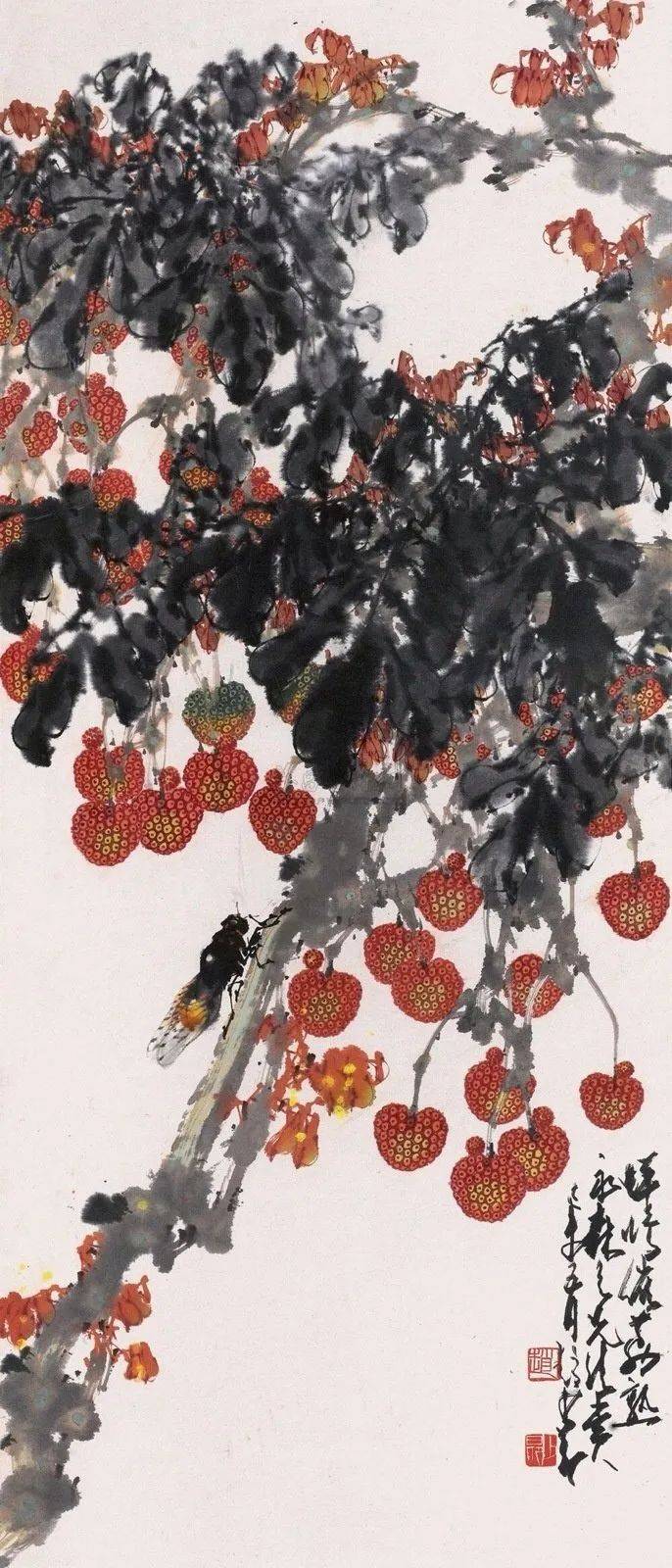 看赵少昂和齐白石画荔枝,我知道齐为什么是大师了