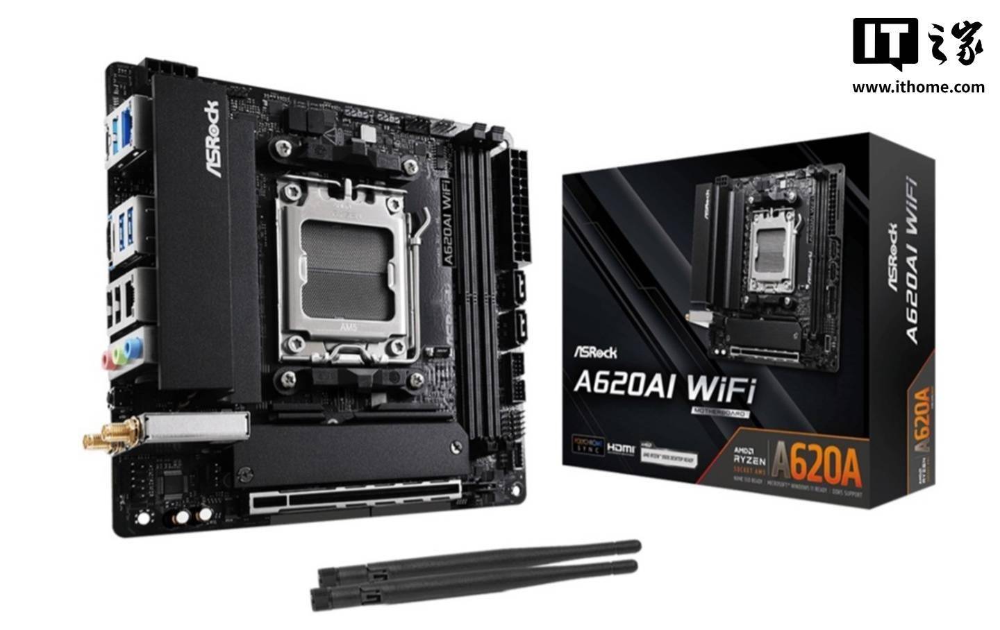 华擎推出 AM5 平台 Mini-ITX 规格主板 A620AI WiFi