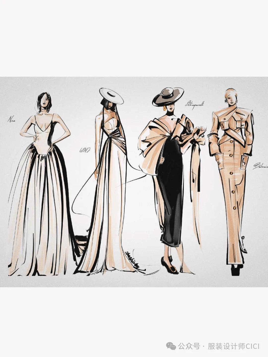 个性-有张力有个性的-时装效果图手绘!