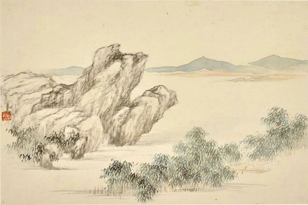 陆恢摹古山水册十二开，润泽雅致_廉夫_水墨_高克恭