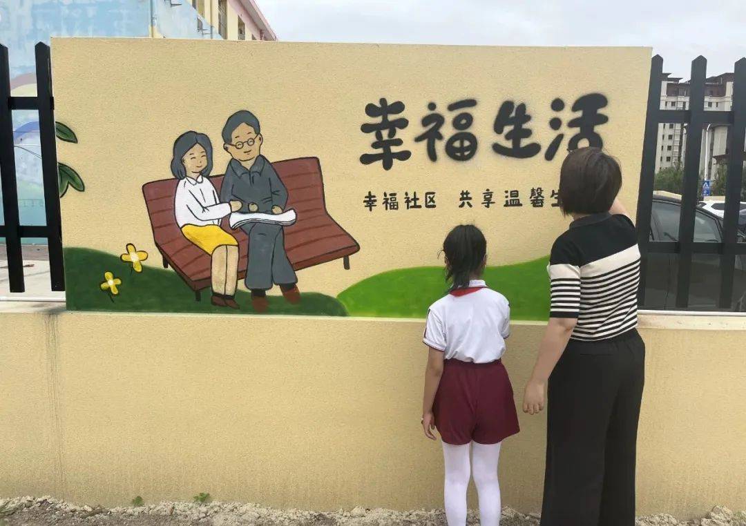 丰年里社区开展"争做文明有礼天津人"主题墙绘活动