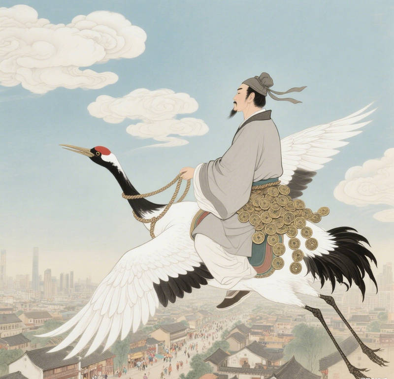 "一名多用",所以首先得确定"腰缠十万贯,骑鹤上扬州"这句诗首创的年代