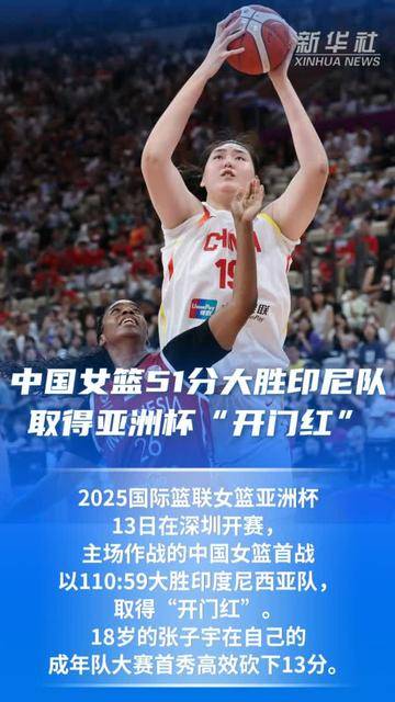 中国女篮51分大胜印尼队 取得亚洲杯“开门红”