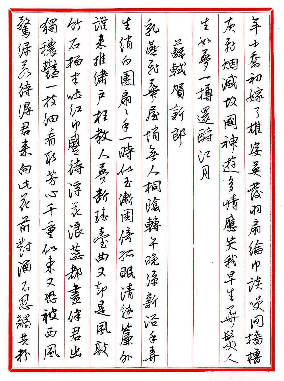 王德荣钢笔行书作品欣赏《古诗词29首》