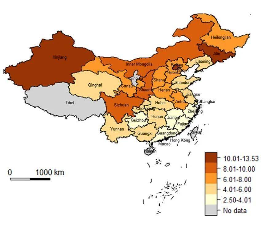 中国痴呆症"地图"揭秘:哪些省份痴呆症更严重?