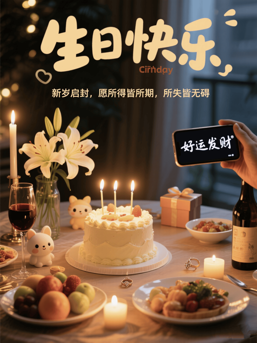 生日快乐图片表情包祝福语,2025最新版高级感朋友圈配图